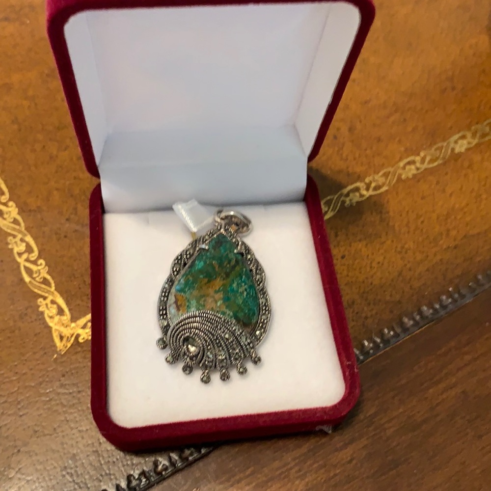 Vintage genuine  turquoise & silver 925necklaces . - Picture 8 of 9